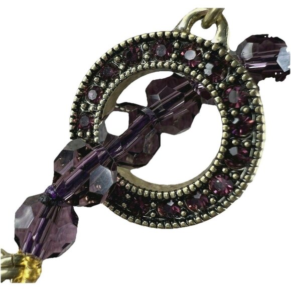 Heidi Daus Multi Color Multi Stone Crystal Necklace 48"L 2.9 Oz Signed Designer - Picture 7 of 13